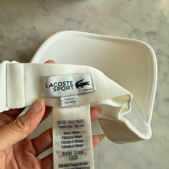 Lacoste White Logo Tennis Visor with Green Crocodile Adjustable main image 5